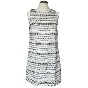 Cynthia Steffe Women's Dress Size 4 Sleeveless Tweed Black White‎ Shift Dress
